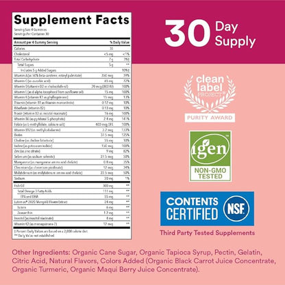SmartyPants Gummy Multivitamin for Women 50 and Over: Omega 3 Fish Oil (EPA/DHA), Methylfolate & Teen Girl Multivitamin Gummies: Omega 3 Fish Oil (EPA/DHA), Vitamin D3, C, Vitamin B12