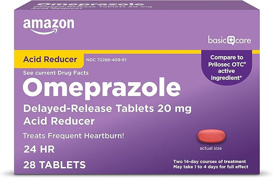 Amazon Basic Care Omeprazole Delayed Release Tablets 20 Mg, 28 Count (Packaging may vary)