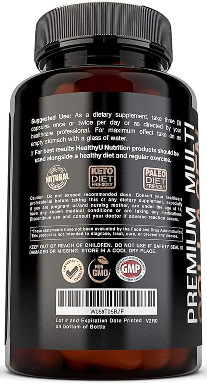Premium Multi Collagen Peptides Pills - Hydrolyzed Collagen Capsules for Men and Women Types 1 2 3 5 10 - Collagen Supplements for Men - Colageno Hidrolizado Pastillas para Hombre Mujer 90 caps