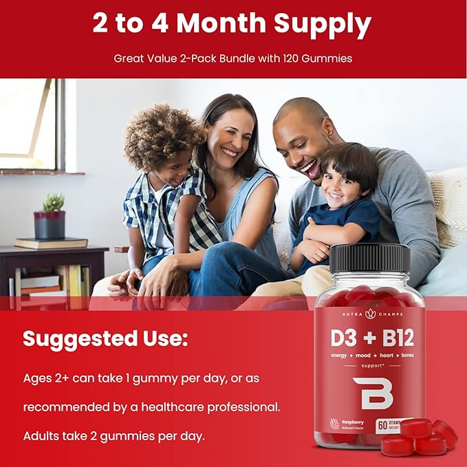 NutraChamps Vitamin B12 Gummies and Elderberry Gummies Bundle