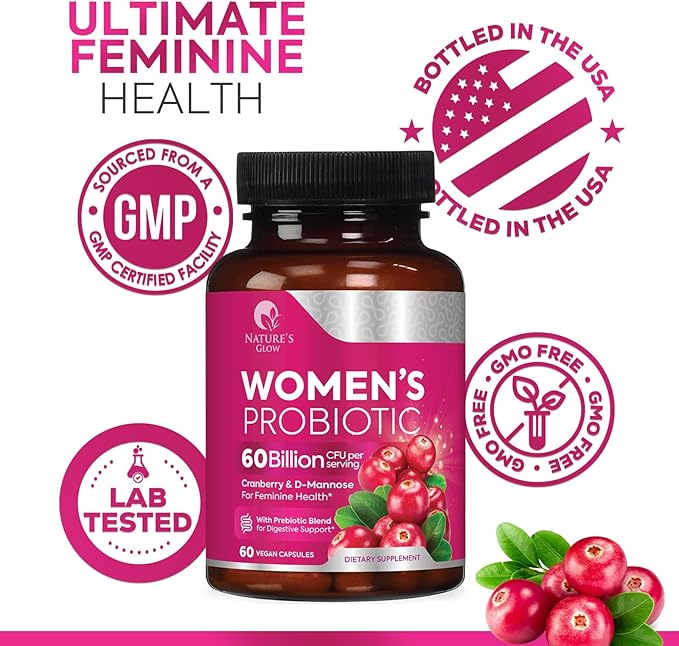 Women Probiotics For Digestive Health - Daily Vaginal PH Balance, Digestive & Feminine Health Support, 50 Billion CFU - 6 Unique Strains for Women - Womens Probiotic With Acidophilus - 60 Capsules