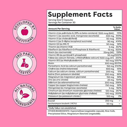 The Prenatal Supplement, Alleviates Morning Sickness and Contains Essential Nutrients Formulated to be The Complete Prenatal and Postnatal Support - 180 Capsules