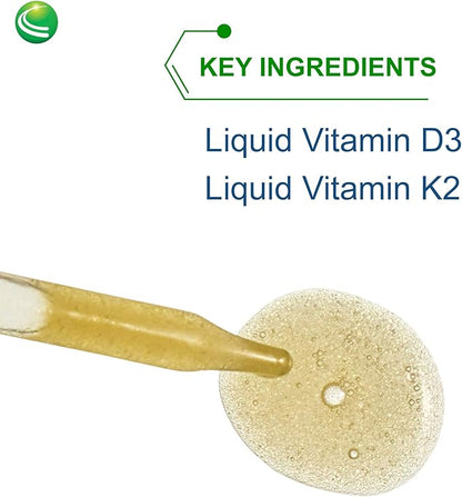 Nutra Biogenesis Vitamin D3/K2 Emulsion - Liquid Vitamin D Drops with MCT Oil, D3 K2 Supplement for Adults and Kids, Sublingual Oil Dropper for Women and Men - 1 Fl Oz Bottle (30 ml)