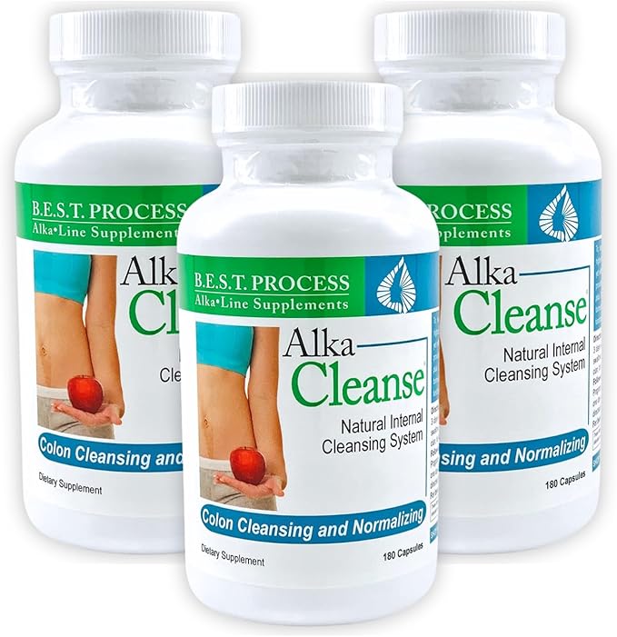 Alka•Cleanse Best Process Alkaline — Herbal Detox Colon Cleanse & Digestive Distress Formula — Psyllium Husk, Probiotics, Enzymes & Herbs (3)