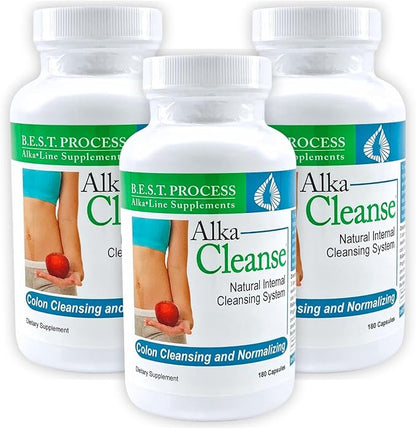 Alka•Cleanse Best Process Alkaline — Herbal Detox Colon Cleanse & Digestive Distress Formula — Psyllium Husk, Probiotics, Enzymes & Herbs (3)