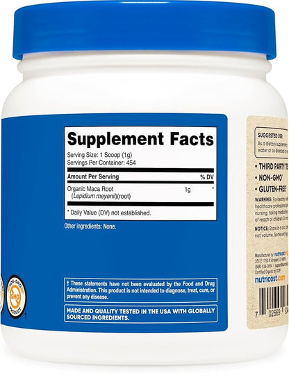 Nutricost Organic Maca Root Powder (1 LB)