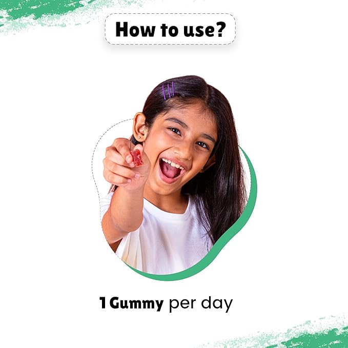 Multivitamin Gummies for Kids |7-12 Years| No Added Sugar |DHA, Vitamin D3, B12, C, Zinc & Iron | Immunity & Bone Health | No Preservatives I Gluten Free I Strawberry Flavour I 30 Day Pack