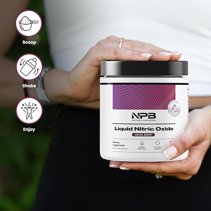 Nature's Pure Blend Liquid Nitric Oxide Supplements for Men – L-Arginine Powder – Nitric Oxide Booster & Circulation Supplement – Blood Flow Support, L Arginine and L Citrulline – 5000 MG