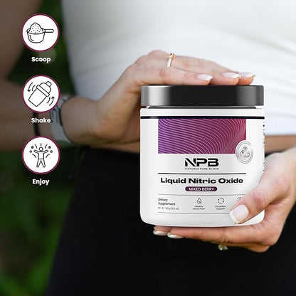 Nature's Pure Blend Liquid Nitric Oxide Supplements for Men – L-Arginine Powder – Nitric Oxide Booster & Circulation Supplement – Blood Flow Support, L Arginine and L Citrulline – 5000 MG
