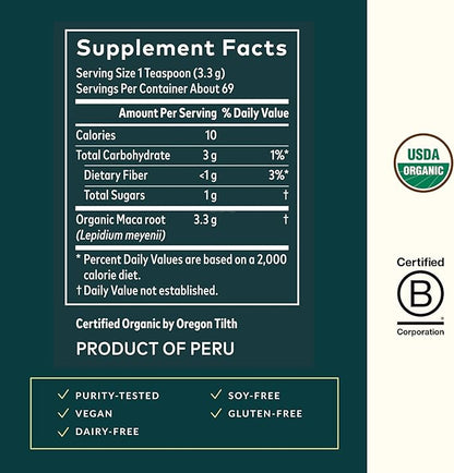 Gaia Herbs Maca Powder - Natural Energy Supplement - Supports and Maintains Healthy Energy and Stamina - Made with USDA Certified Organic Maca Root (Lepidium meyenii) - 8 Oz (69-Day Supply)