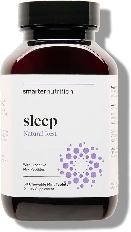 Smarter Nutrition Smarter Sleep Melatonin Dissolvable Tablets 4.5 mg + Natural Clinically Proven Lactium® for Sleep & Stress Support - Mint Flavor Melatonin Tablets - Non-GMO-60 Count[30-Day Supply]