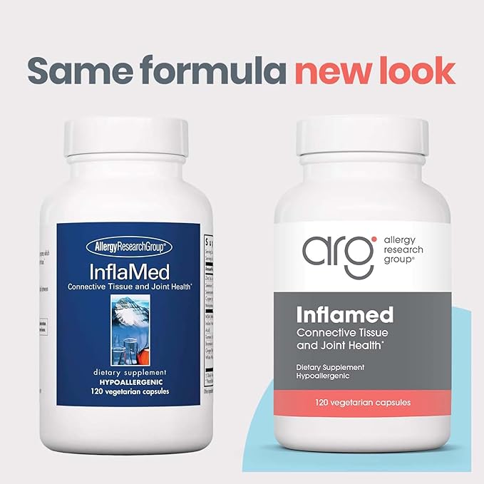 Allergy Research Group InflaMed Joint Health Supplement - Joint Support Supplement for Men & Women, Molybdenum, Turmeric, MSM, Boswellia,Connective Tissue Health - 120 Count