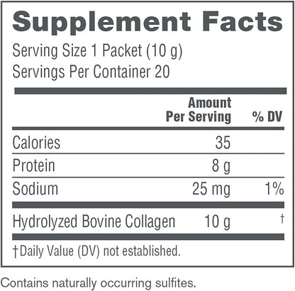 NeoCell Super Collagen Peptides, 10 g Collagen/Single-Serve Packet; Keto Certified, Gluten Free; for Healthy Skin, Hair, Nails and Joint Support;* Unflavored Powder, 20 Servs, 7 Oz.