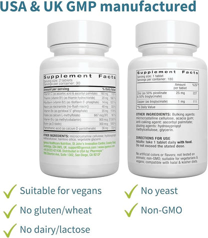 Super B-Complex + Zinc Complex Vegan Bundle, Methylated Sustained Release B Complex + 25mg Chelated Zinc Picolinate & Bisglycinate with Copper, by Igennus