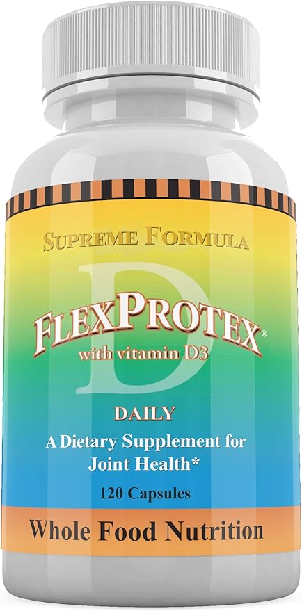 Flexprotex D 884mg Joint Muscle Support Herbal Blend Turmeric Chondroitin Glucosamine Boswellia Hyaluronic Acid Ashwagandha 3 btls 360 Capsules