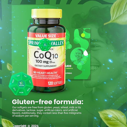 Rapid-Release CoQ10 100 mg, 120 Softgels with Bundle Exclusive Vitamins & Minerals - A to Z - Better Ligth&Spring Guide + Weekly Pill Organizer (3 Items)