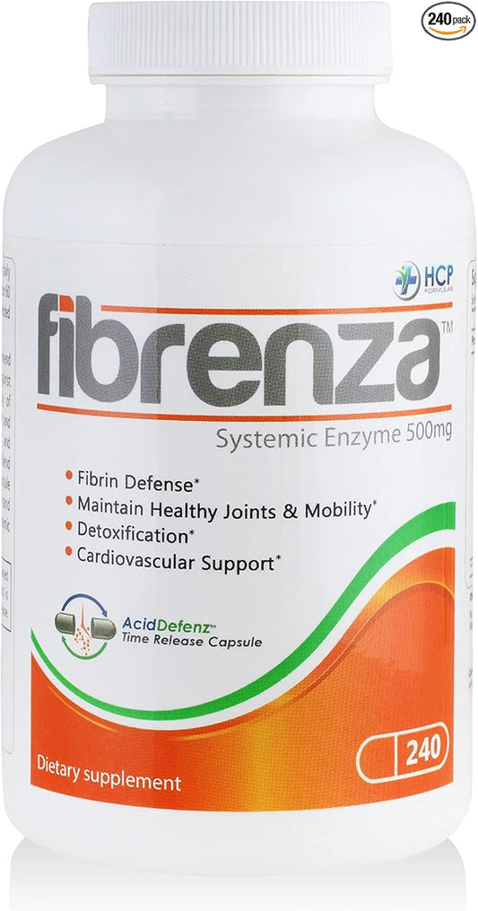Fibrenza - Systemic Enzyme Complex with Fibrinolytic & Proteolytic Enzymes - Dietary Supplement - 240 Caps
