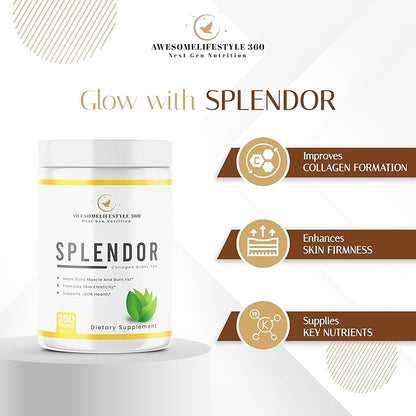 Awesomelifestyle360 Next Gen Nutrition Splendor Collagen Grass Fed, Splendor Grass-Fed Collagen Peptides Powder is Made Using Collagen peptides, Type I & Type III Collagen peptides from Healthy Cows