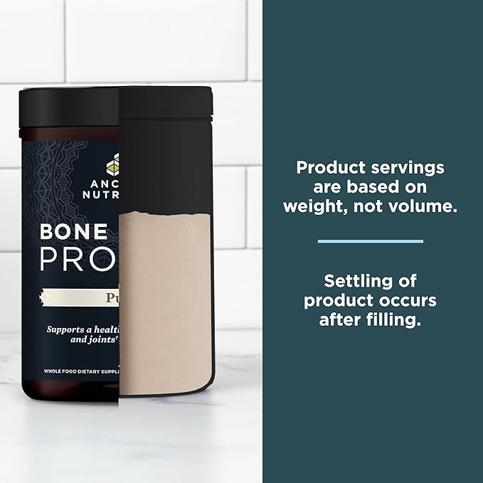 Ancient Nutrition Grass Fed & Cage Free Bone Broth Protein Powder, 20g Protein Per Serving, Hydrolyzed Collagen Peptides, Glucosamine, Chondroitin, Supports Joint & Gut Health, Pure, 40 Servings