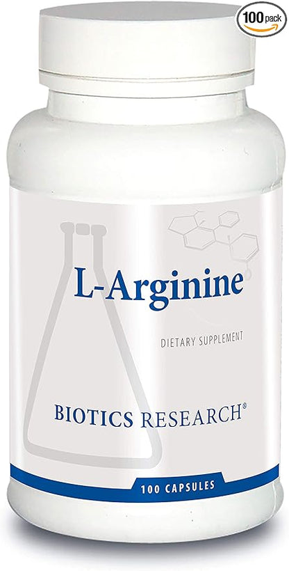 Biotics Research L Arginine, Important Amino Acid, Building Block for Muscles, Exercise Performance, Connective Tissue Support, Nitric Oxide Booster, Supports Cardiovascular Health, 100 Capsules