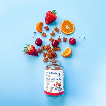 Dr. Talbot's Kids Multi-Vitamin Gummies - Vitamin A, C, B-12, Zinc Immunity and Growth Support for Children - 60 Gummies - 2+ Years - Strawberry, Cherry, and Orange Flavors