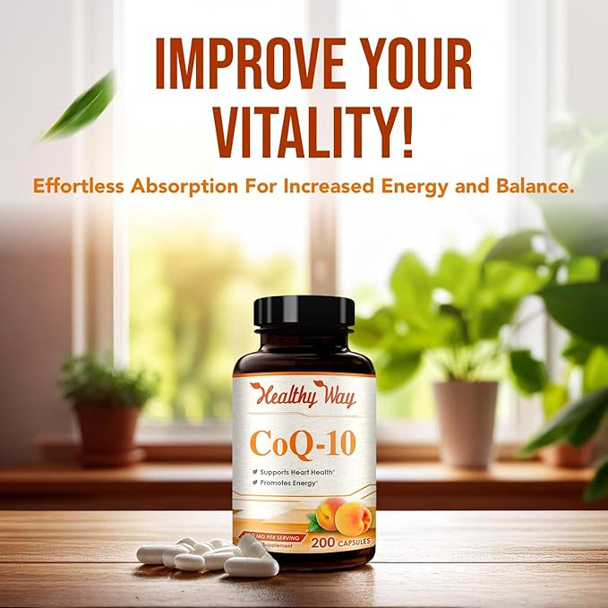 Healthy Way CoQ10 400mg 200 Capsules Non-GMO