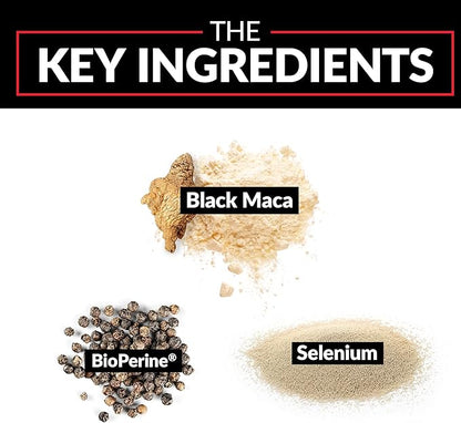 FORCE FACTOR Black Maca Root, 2-Pack, Vitality Supplement for Men with Superior Absorption and Power, Natural Maca Negra Extract, Fundamentals Series, 1000mg, 120 Capsules