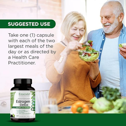 EMERALD LABS Estrogen Detox - Supports Hormone Balance for Women & Men* - Includes I3C, DIM & Setria L-Glutathione - Vegan, Gluten-Free - 60 Vegetable Capsules (30-Day Supply)