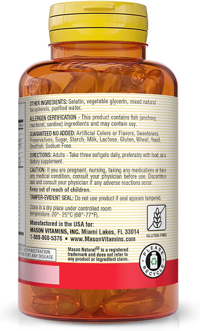 MASON NATURAL Omega 3-6-9,Fish,FLX,BRG 60 Sgel Ea 1