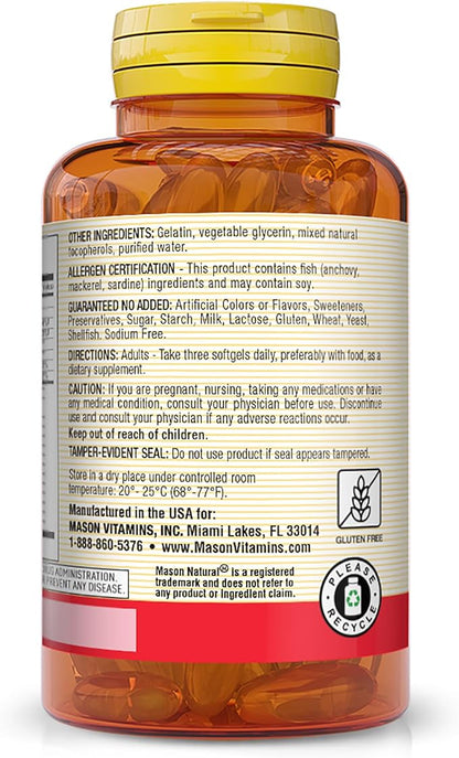 MASON NATURAL Omega 3-6-9,Fish,FLX,BRG 60 Sgel Ea 1