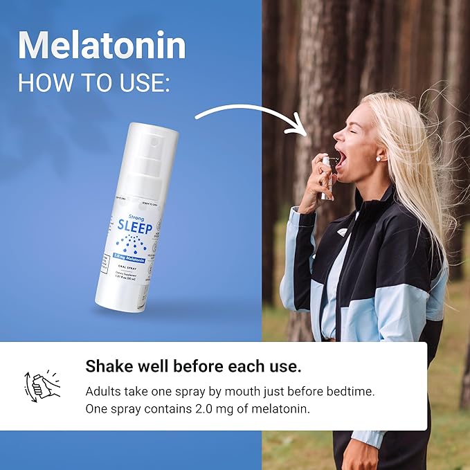 Melatonin Sleep Spray 2 mg (215 Servings) - Liquid Melatonin Spray for Sleep, Fast-Acting Sublingual Formula, Supports Healthy Sleep - Vegan, GMO-Free, Melatonin Spray for Adults