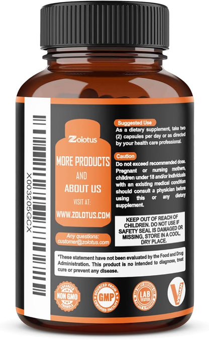 Zolotus Korean Red Panax Ginseng + Ginkgo Biloba, Ashwagandha, Beetroot, Green Tea - 120 Capsules (Pack of 2)