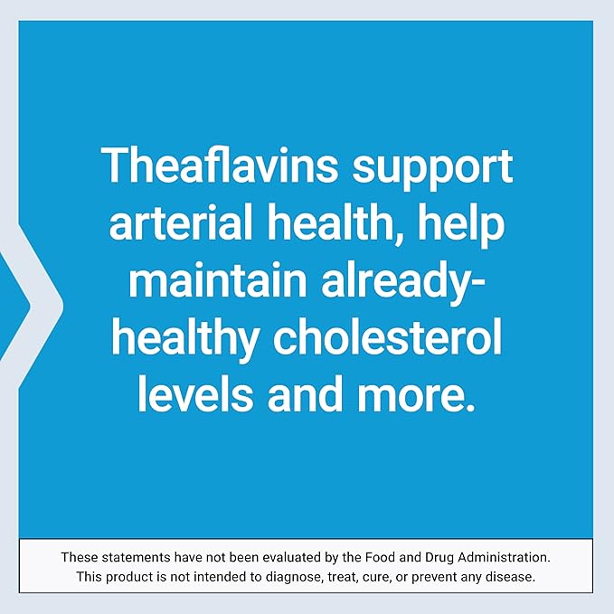Life Extension Theaflavin Standardized Extract – Tea Leaf Flavonoids, Arterial Health Support, Helps Maintain Already-Heathy Cholesterol – Gluten-Free, Non-GMO, Vegetarian – 30 Capsules
