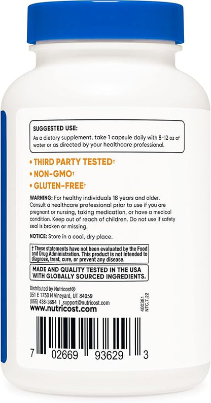 Nutricost Chelated Iron, As Ferrochel, 36mg, 240 Capsules (2 Bottles)