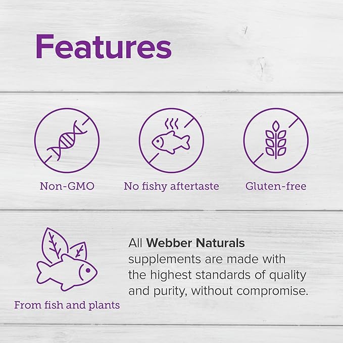 Webber Naturals Triple Omega 3-6-9, 2400 mg Fish Oil Per Serving, High Potency, 180 Softgels, No Fishy Aftertaste, Ultra-Purified, for Heart, Brain and Cardiovascular Health, Shellfish-Free