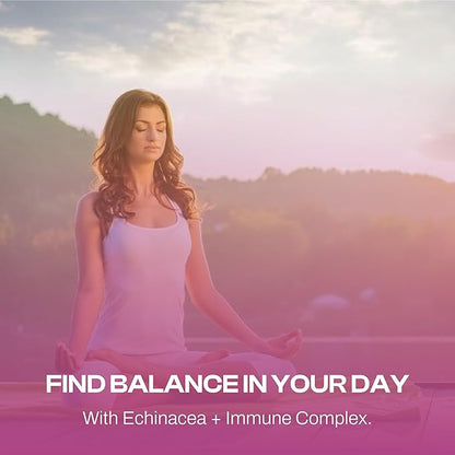 Echinacea Immune Support Supplement, Infused with Elderberry, Vitamin C, Propolis and Beta Glucans, Immune Booster Vitamins and Supplements for Adults, 60 Vegan Echinacea Capsules