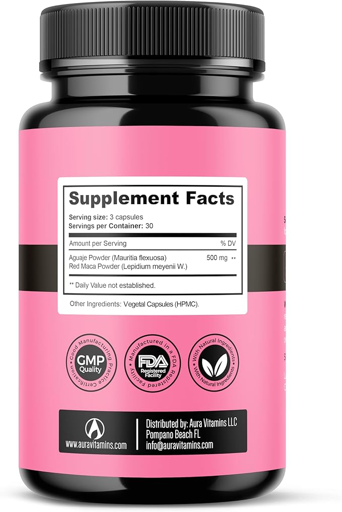 Fertili-t Female (90 Caps) Natural Fertility Support, Hormonal Balance & Prenatal Vitamins for Women, Conception Support, Natural Fertility Supplement with Aguaje & Red Maca (30-Day Supply) (1)