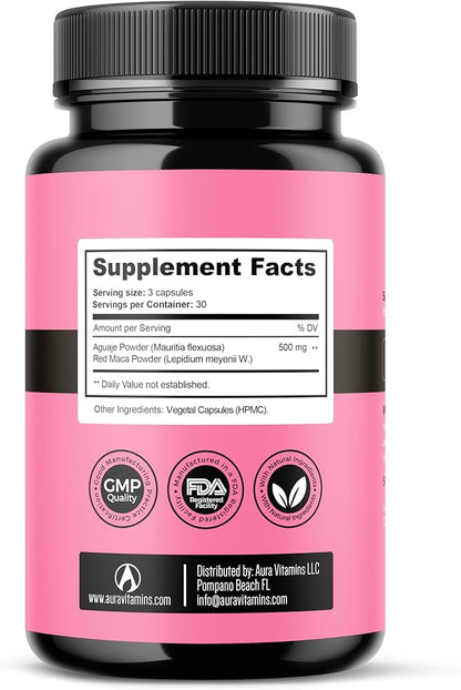 Fertili-t Female (90 Caps) Natural Fertility Support, Hormonal Balance & Prenatal Vitamins for Women, Conception Support, Natural Fertility Supplement with Aguaje & Red Maca (30-Day Supply) (1)