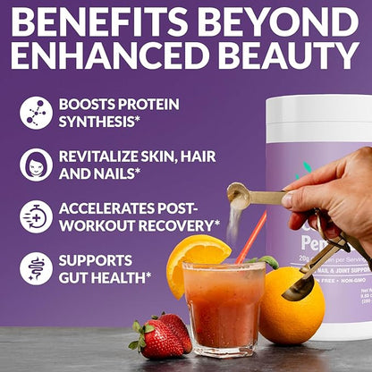 Naturally-Sourced Hydrolyzed Collagen Powder - Hair, Skin, Nail, and Joint Support - Type I & III Grass-Fed Collagen Supplement for Women | Non-GMO, Dairy-Free | 9.88 Oz (280g) Unflavored