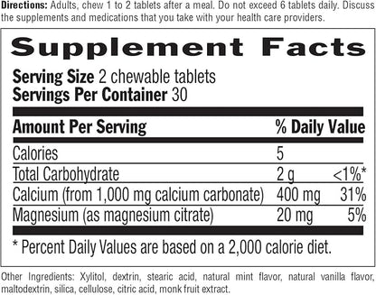 Country Life Acid Rescue Chewable Tablets - Certified Vegan & Gluten-Free Heartburn Relief, 400mg Calcium & Magnesium, Non-GMO, Sugar-Free Mint Flavor, Supports Bone Health, 60 Count