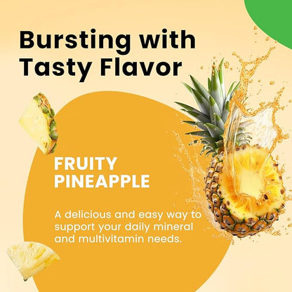 Iron Gummies with Multivitamin, Iron Supplement for Women & Men with Zinc, Vitamin B Complex & C, B12, Folate - Blood Builder & Energy Support for Adults & Kids - Pineapple Flavor, Vegan 60 Gummies