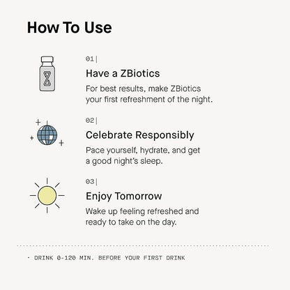 ZBiotics — Feel Better After Drinking, Wake Up Refreshed, Science-Backed, Patented Probiotic for Easier Mornings, Travel-Friendly, 12-Pack of 0.5 Fl Oz Bottles