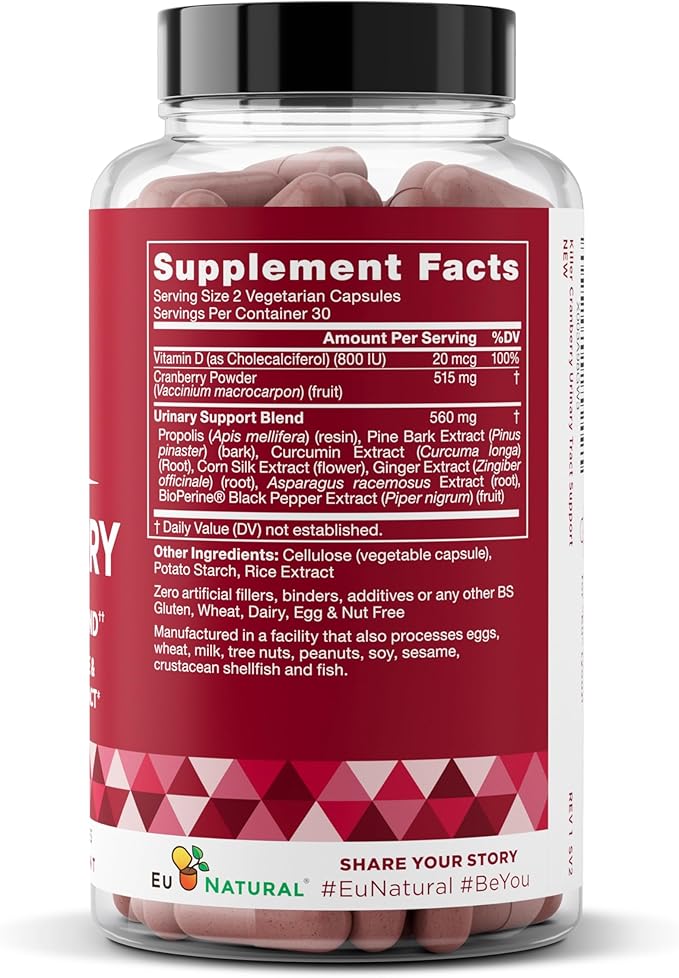 9-In-1 Killer Cranberry Pills for Women – UTI Defense Blend with Clinically Studied Ingredients – 9 Extract Urinary Tract Supplement – Pine Bark, Propolis, Vitamin D & More – 60 Fast-Acting Capsules