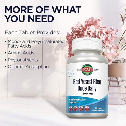 KAL 1200 Mg Red Yeast Rice, 60 Count
