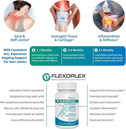 Advanced Bone & Joint Support Supplement | Promotes Healthy Joint Function & Relief from Joint Discomfort | Enhance Cartilage Flexibility & Range of Motion - 120 Count (Pack of 1)