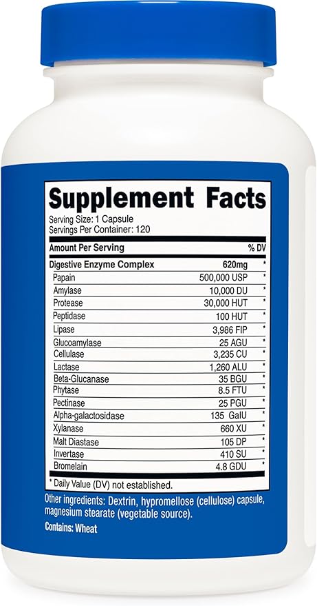 Nutricost Digestive Enzymes 620mg, 120 Capsules - Complete Digestive Enzyme Supplement