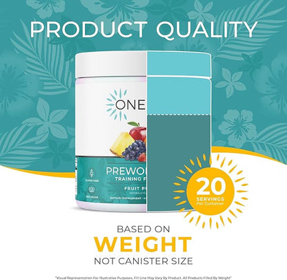 One Sol Pre-Workout for Women, Enhanced Pump & Focus, No Jitters Or Crash, Natural Ingredients, 100% Vegan, Gluten Free & Soy Free, (Fruit Punch)