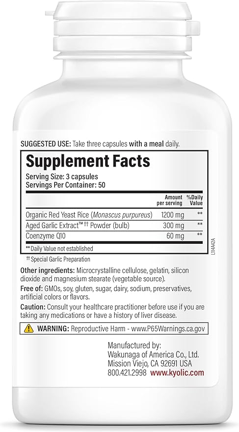 Kyolic Aged Garlic Extract Formula 114, Red Rice Yeast & Coq10, 150 Capsules