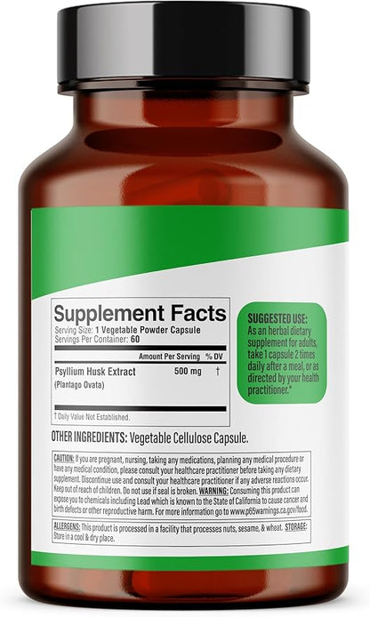 Dr. HERBALIST Psyllium Husk Capsules | 500mg Fast Absorbing Psyllium Fiber | Easy to Swallow & Digest | Digestive Health Support | Dietary Fiber Supplement | Fiber Capsules | Psyllium Fiber Capsules