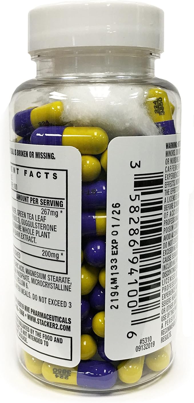 Stacker 2 Fat Burner Capsules, Ephedra Free, 100-Count Bottle